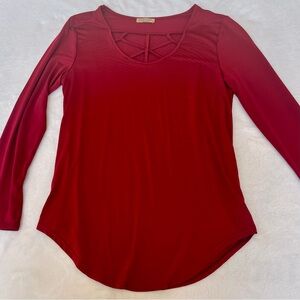 Women's Red Long Sleeve Top